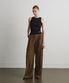 FLOW TUCK WIDE SLACKS_BROWN