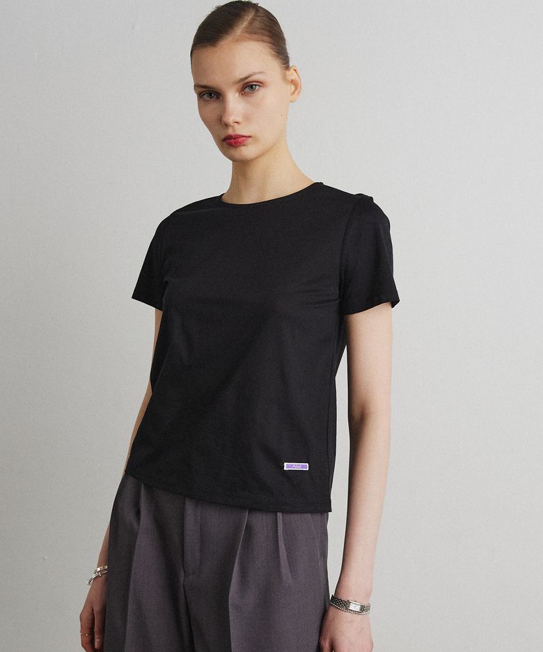 SILKED COTTON T-SHIRT_BLACK
