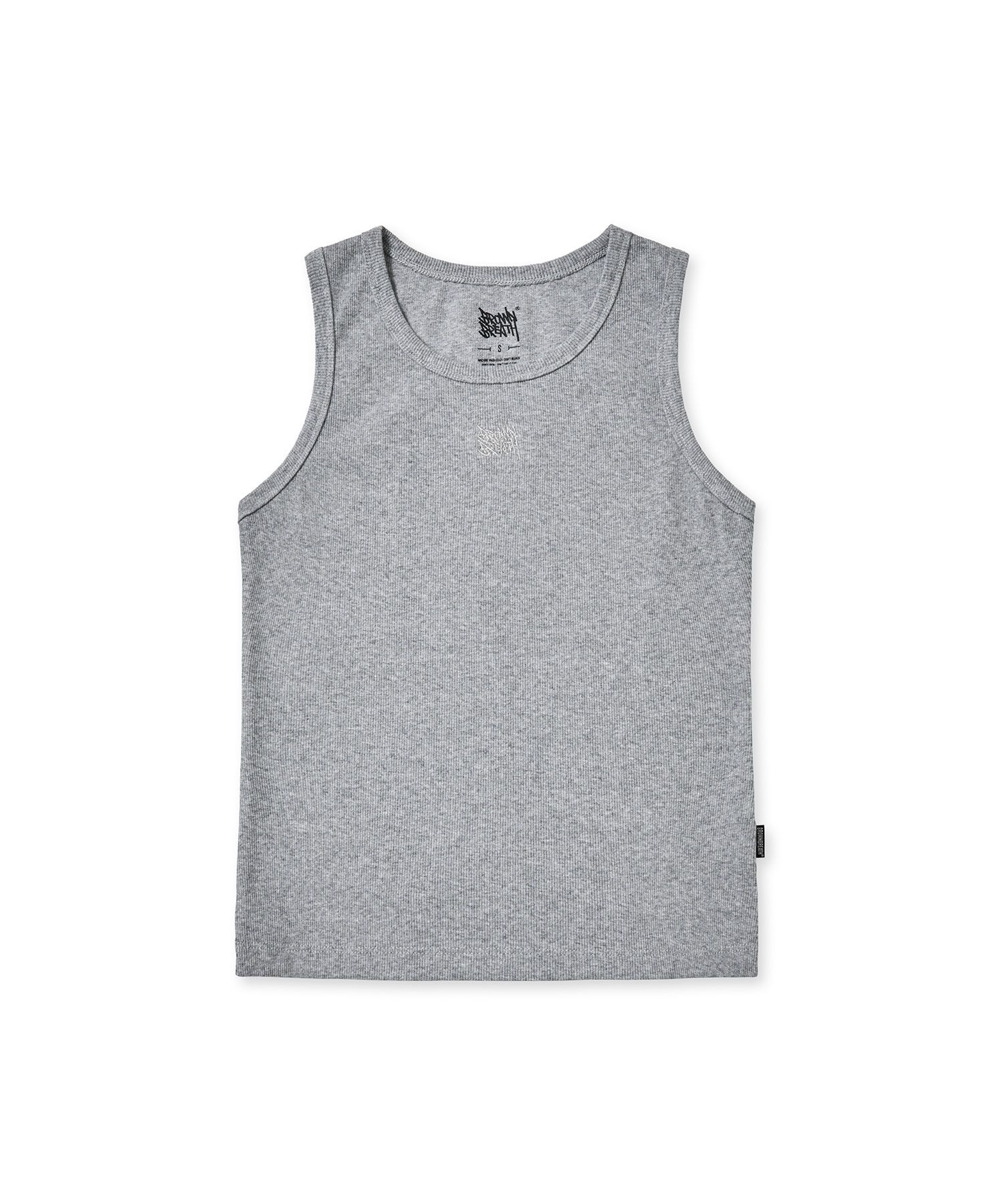 ★BROWNBREATH★ W INK TAG CROP TEE MELANGE GREY W INK TAG CROP TEE - MELANGE GREY - Brownbreath Online Store