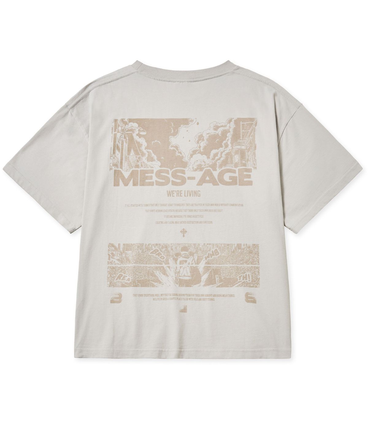 브라운브레스(BROWNBREATH) BELIEVE OVERFIT TEE - LIGHT GREY