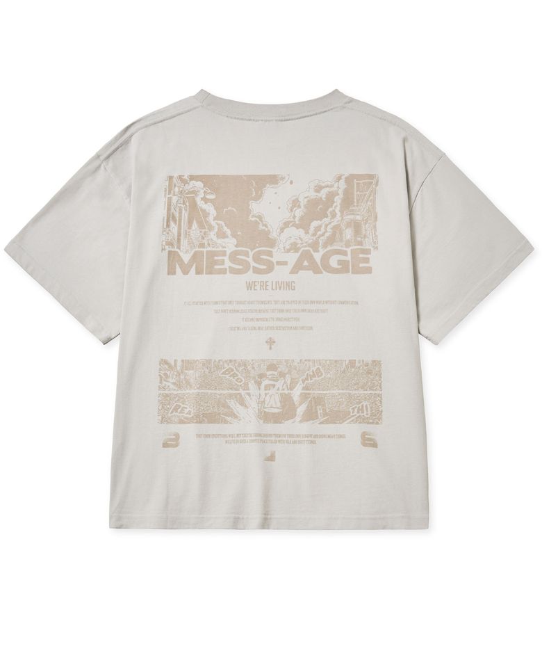BELIEVE OVERFIT TEE - LIGHT GREY
