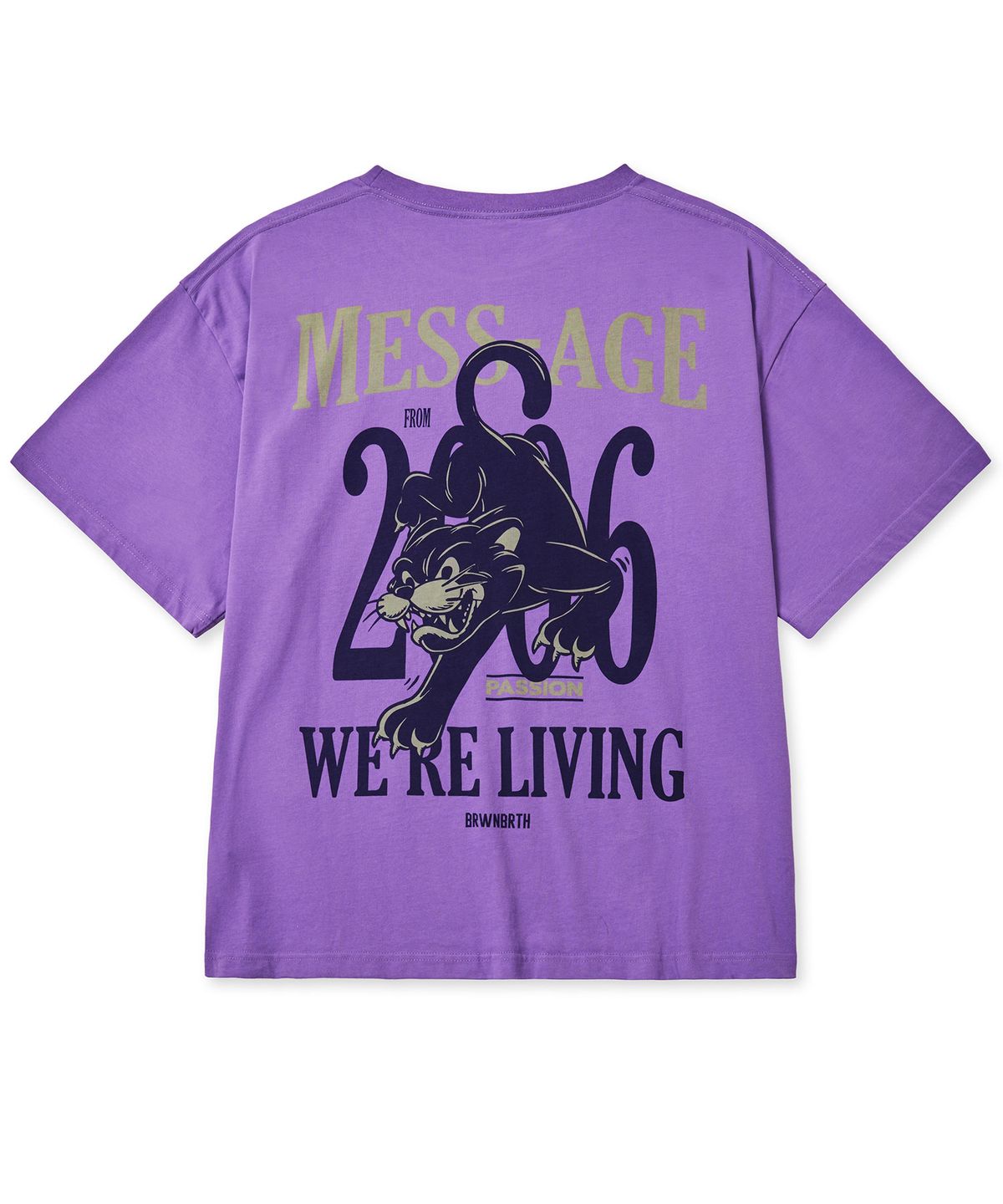 브라운브레스(BROWNBREATH) MESS-AGE OVERFIT TEE - PURPLE