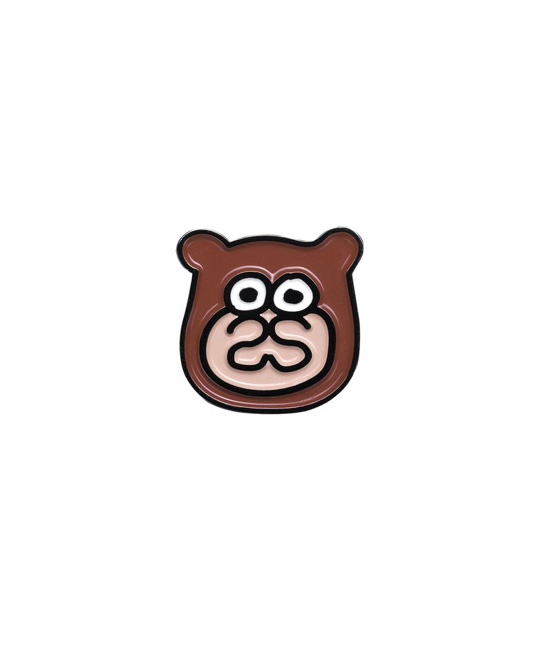 OOSS 마늘곰 캐릭터 메탈 뱃지 브라운