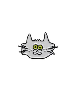 OOSS 레이지캣 캐릭터 메탈 뱃지 그레이