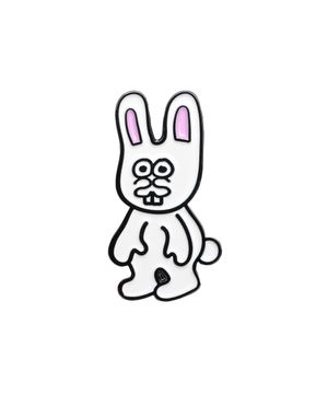 OOSS 용궁토끼 캐릭터 메탈 뱃지 아이보리