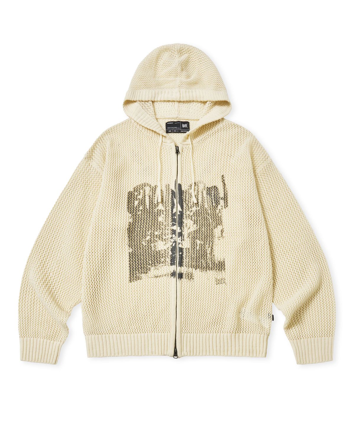 브라운브레스(BROWNBREATH) BLUFF KNIT HOOD ZIP UP - BEIGE