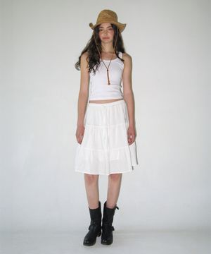 레이지 캉캉 셔링 하프 스커트 (2색상)