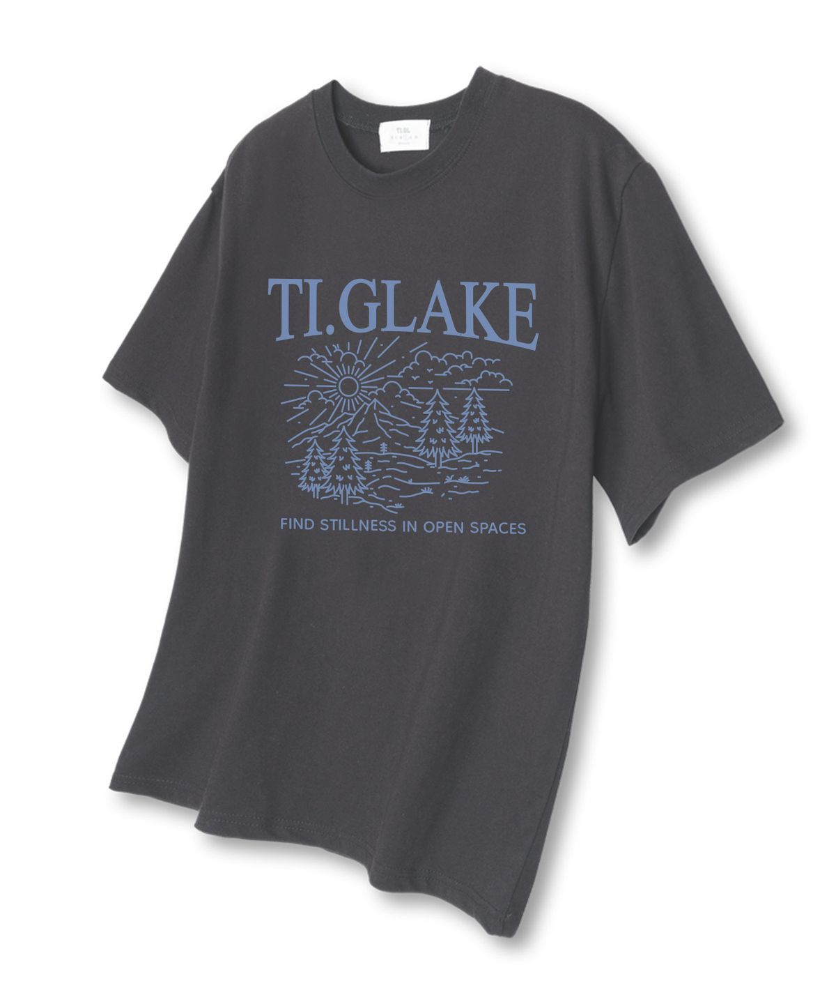 티글레이크(TI.GLAKE) 오픈스페이스 반팔 티셔츠 다크그레이