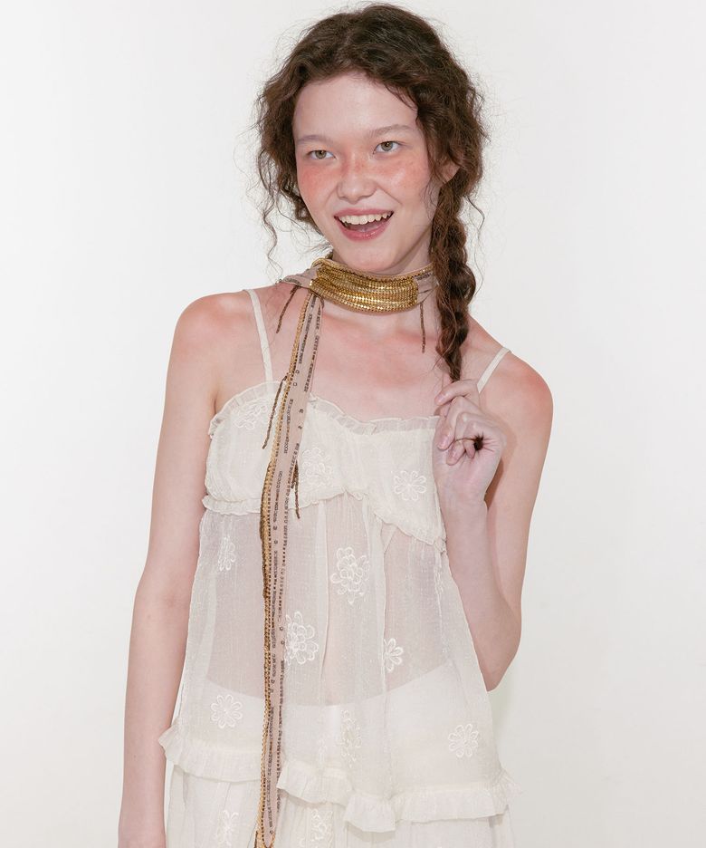 Chloe See Through Sleeveless (Ivory)