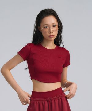 리브 핏 크롭 티셔츠_4Colors