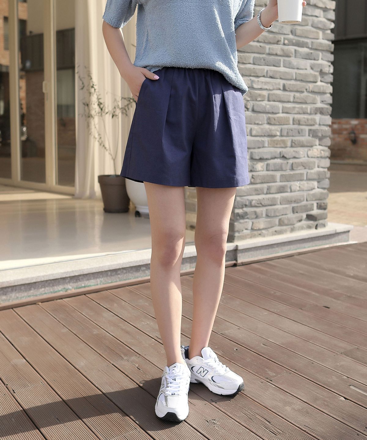 빼빼(BBAEBBAE) 올밴딩 린넨 4부 반바지