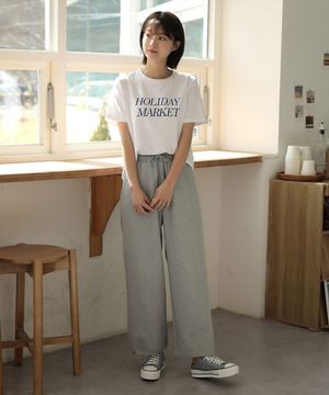 스트링 밴딩 백 핀턱 밑단조임 조거 와이드 벌룬 트레이닝 팬츠