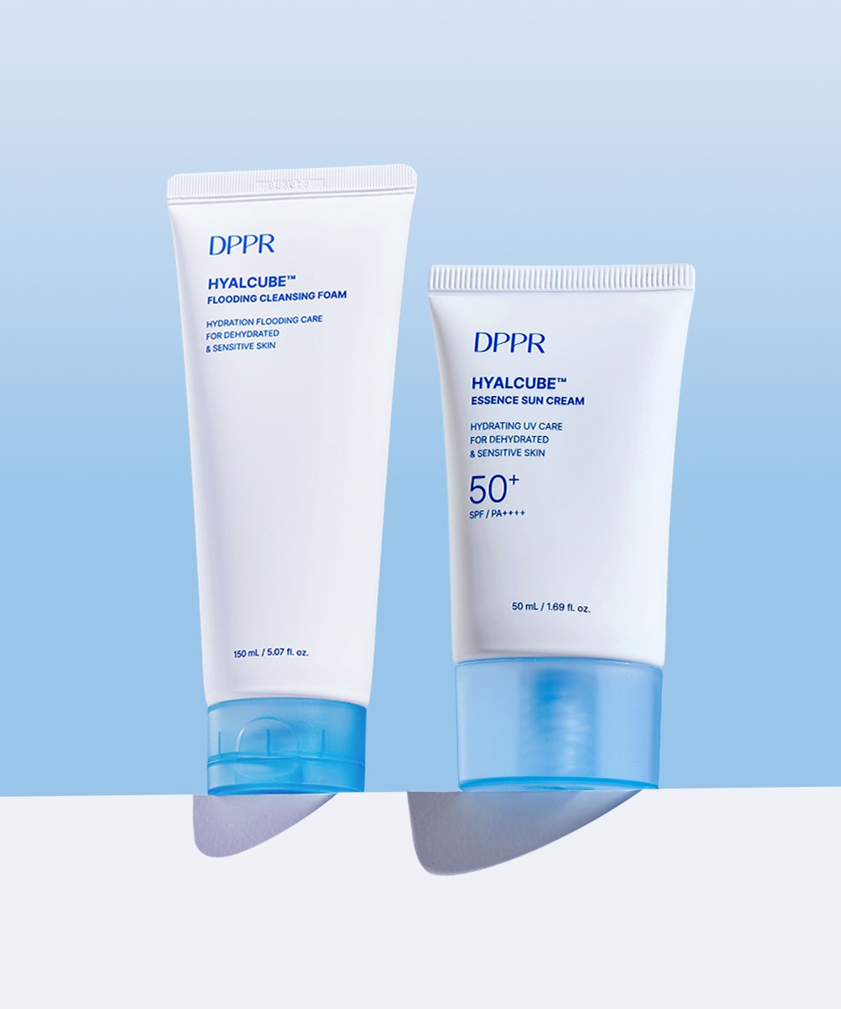 디퍼(DPPR) [수분충전 SET] 히알큐브 에센스 선크림 50ml + 플러딩 클렌징 폼 150ml