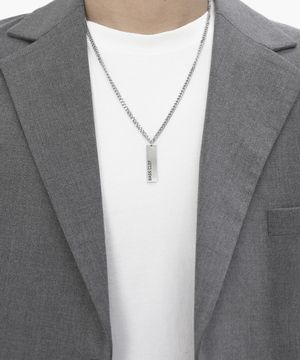 사각 스틱 목걸이 써지컬 스틸 체인 CLEF VERSE B NEC