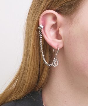 투핀 체인 귀걸이 귀찌 써지컬 스틸 CLEF TWO PIN B EAR
