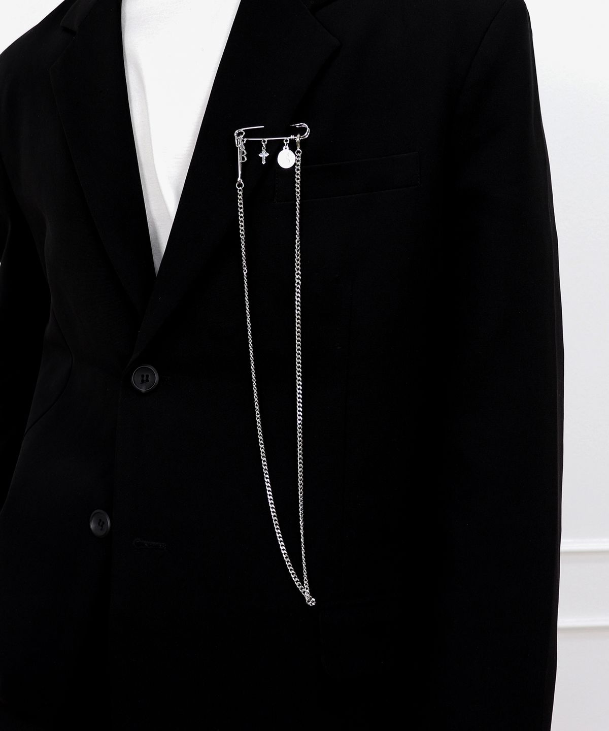 베이스클레프(BASSCLEF) 남자 브로치 옷핀 체인 CLEF Brooch