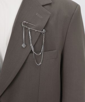 남자 체인 브로치 써지컬스틸 스트릿 패션 CLEF W Brooch