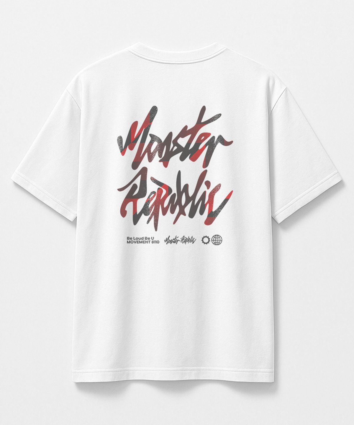몬스터리퍼블릭(MONSTER REPUBLIC) 미스트 로고 레드 티셔츠 화이트_8110