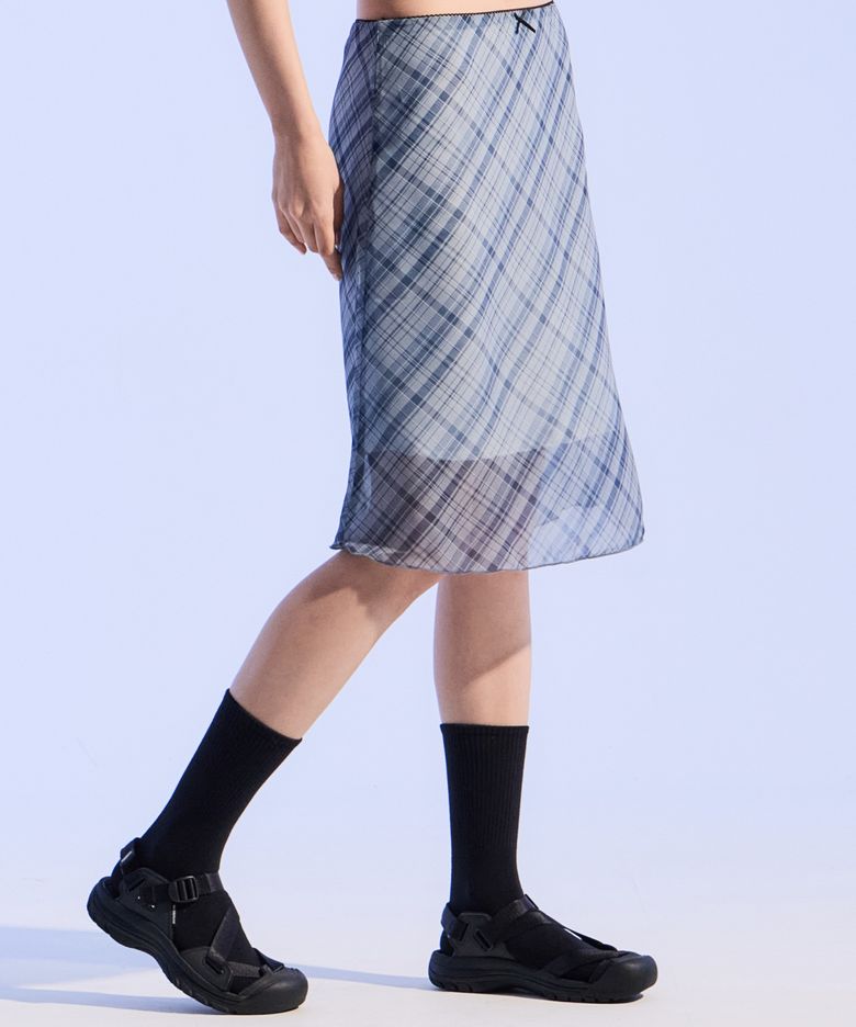 Mesh Mood Skirt (Dusty Sky)