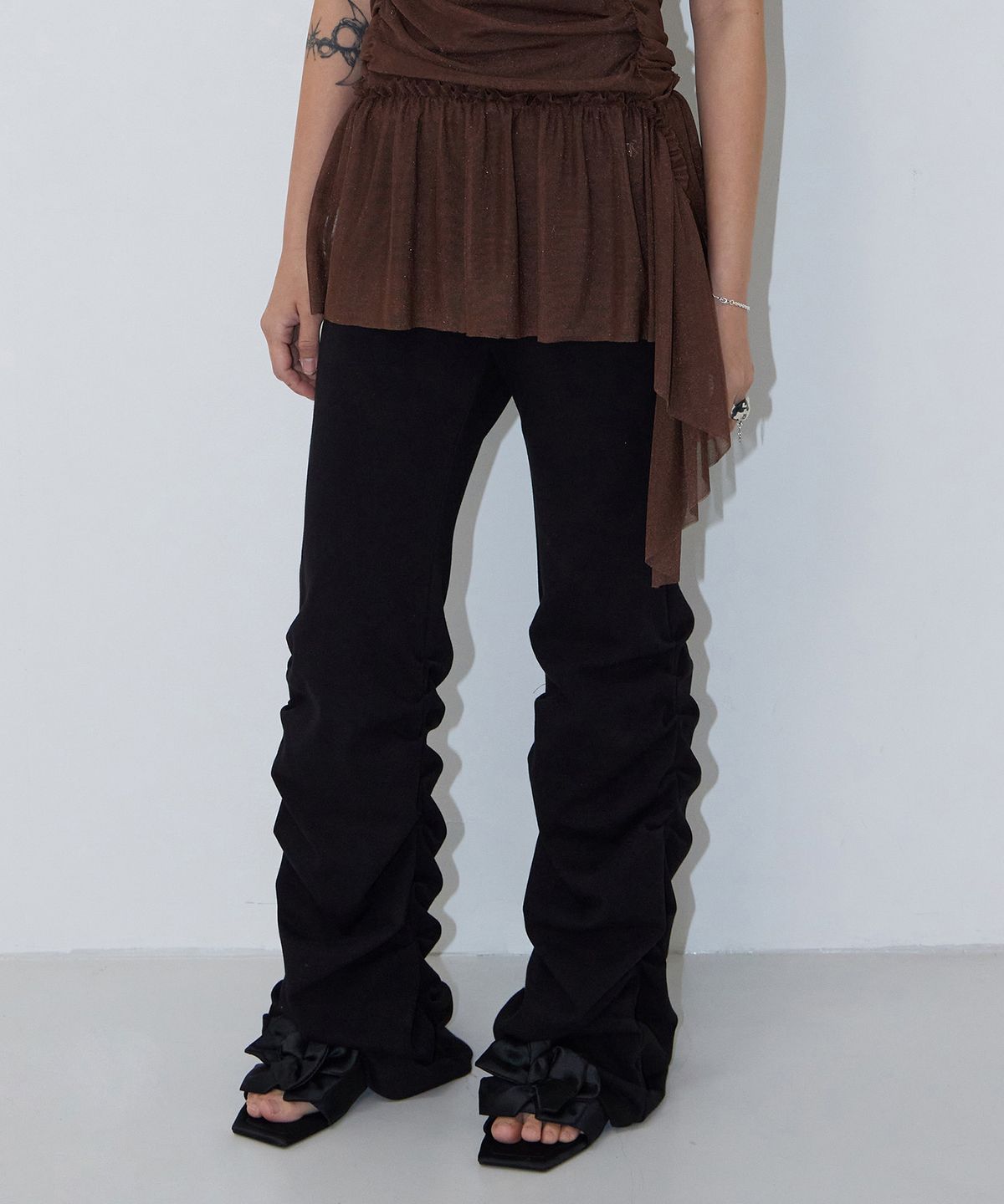 페이키(FAKIII) Fakiii Cumulate Boot-Cut Track Pants_BLACK