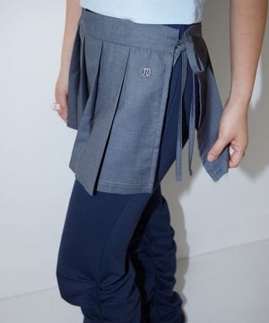 Giselle Pleated Wrap Skirt_GRAY