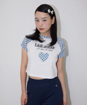 Fakiii Girl Attitude Check T-shirt_BABY BLUE