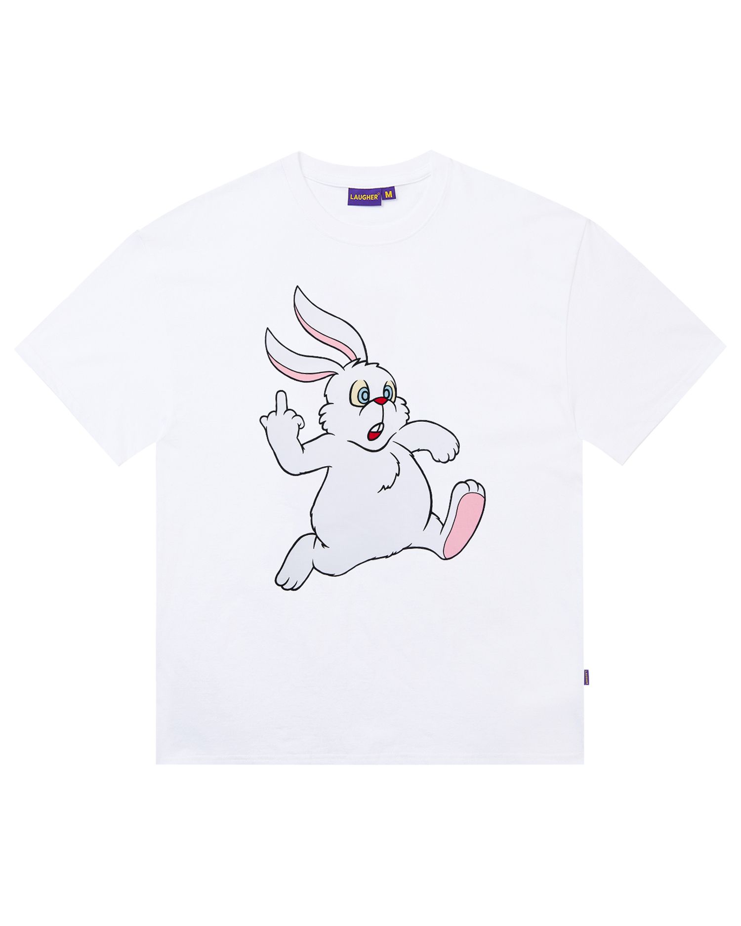 Tシャツ・カットソー LAUGHER Puck and Run Bunny White T-Shirt White TS64 MUSINSA公式 | LAUGHER Puck and Run Bunny (White) T-Shirt - White