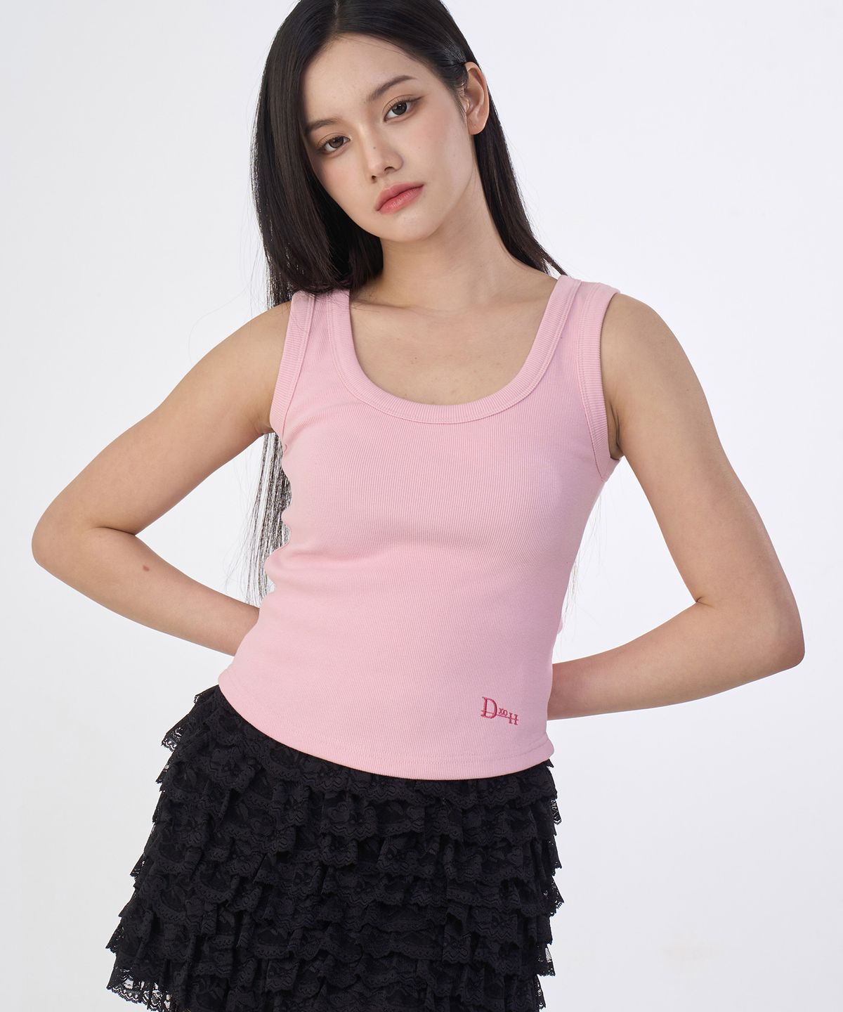 디쏘에이치(D.XO.H) 사이드 로고 여자나시 핑크