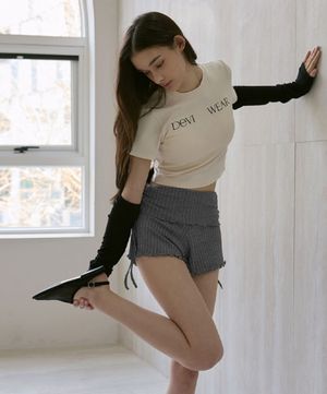 여성 요가복 DEVI-B0088-차콜 필라테스 비비아나 셔링 쇼츠