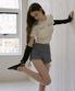 여성 요가복 DEVI-B0088-차콜 필라테스 비비아나 셔링 쇼츠