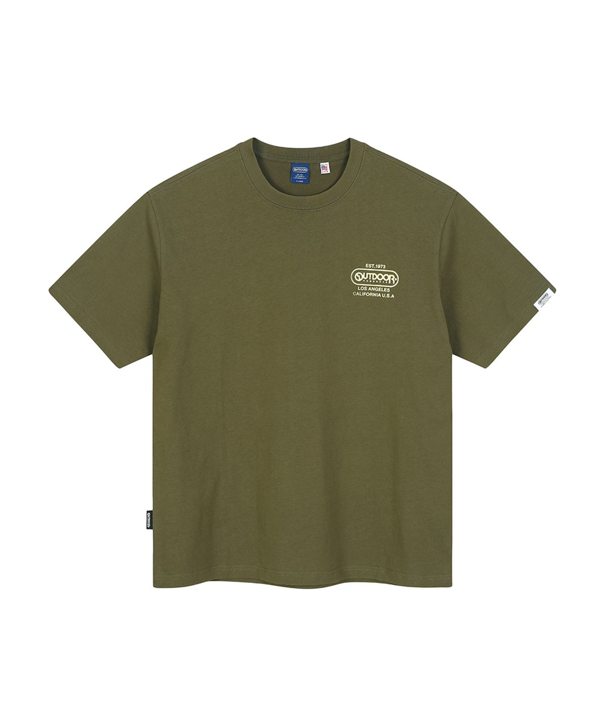 아웃도어 프로덕츠(OUTDOOR PRODUCTS) HALFTONE LOGO T-SHIRTS (KHAKI)
