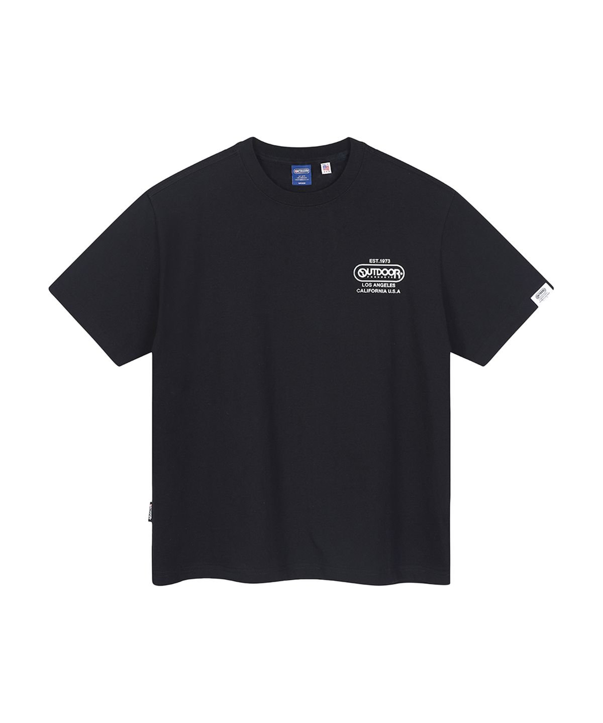 아웃도어 프로덕츠(OUTDOOR PRODUCTS) HALFTONE LOGO T-SHIRTS (BLACK)