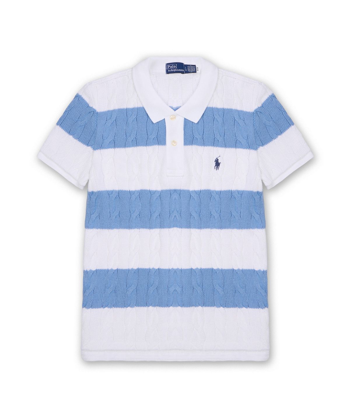폴로 랄프 로렌(POLO RALPH LAUREN) [W]케이블 니트 폴로 셔츠-화이트