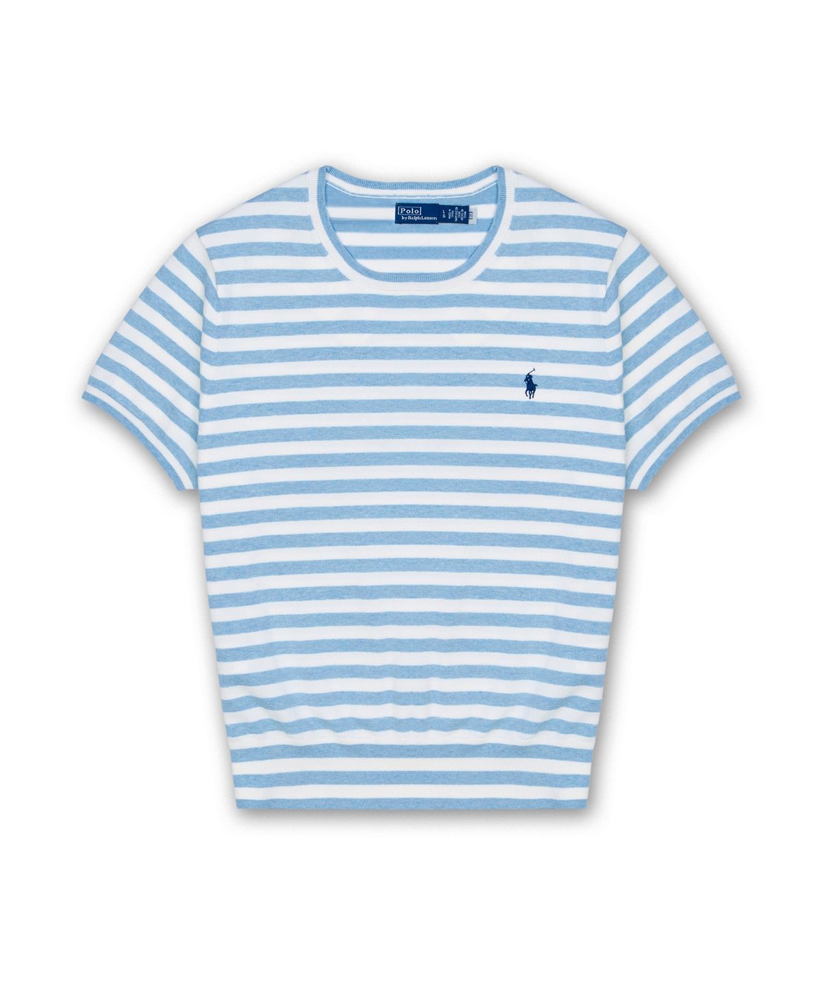 폴로 랄프 로렌(POLO RALPH LAUREN) [W]스트라이프 숏 슬리브 스웨터-블루