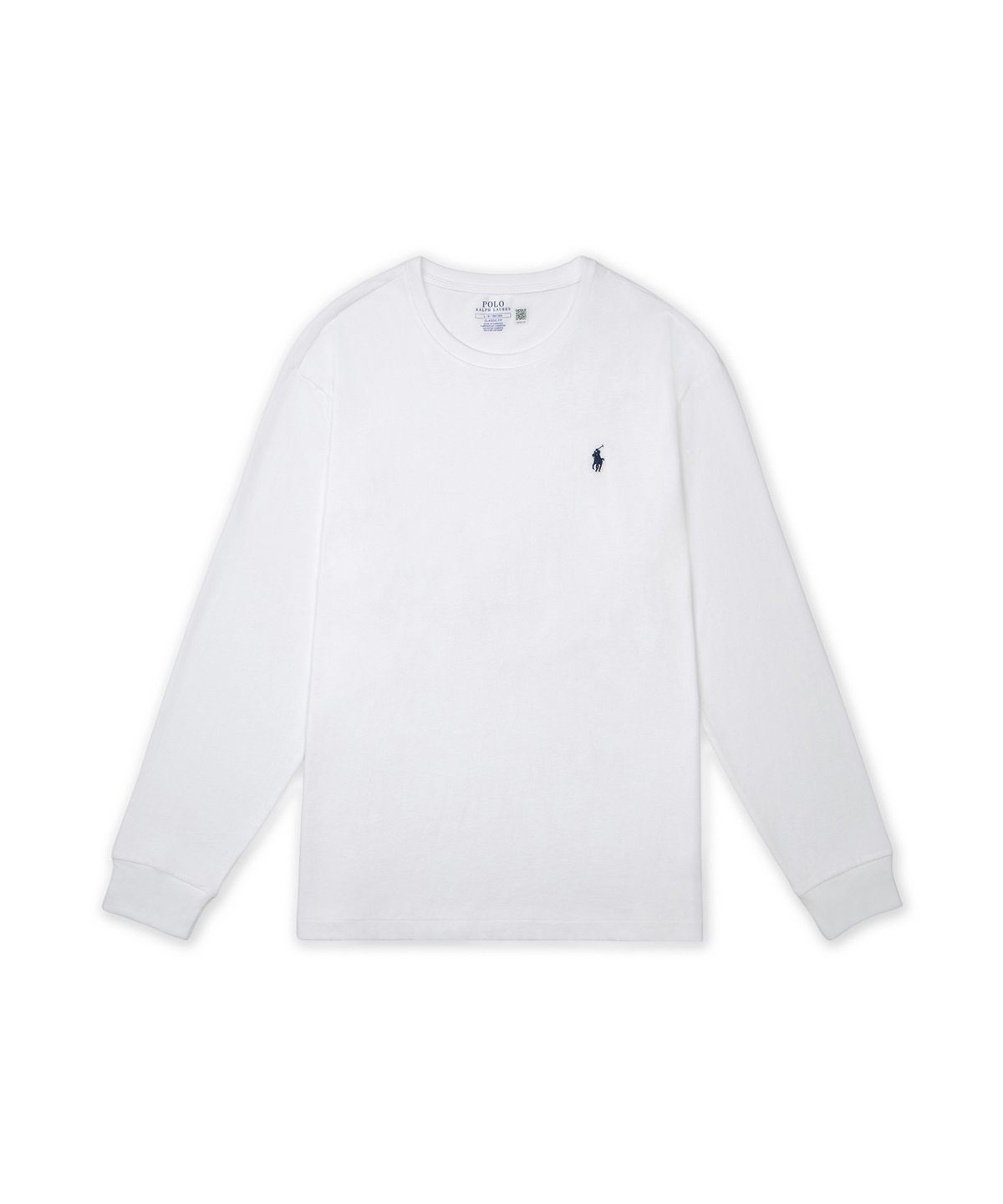 폴로 랄프 로렌(POLO RALPH LAUREN) 클래식핏 저지 롱 슬리브 티셔츠-화이트