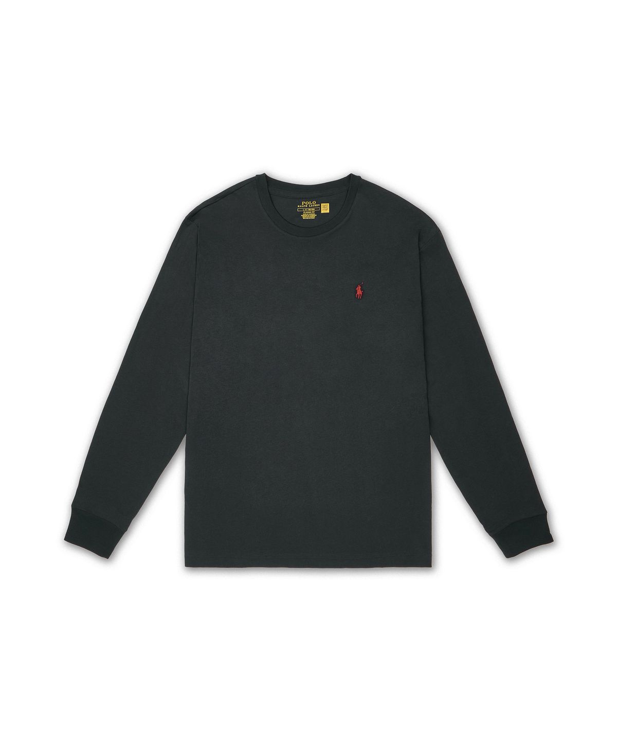 폴로 랄프 로렌(POLO RALPH LAUREN) 클래식핏 저지 롱 슬리브 티셔츠-블랙