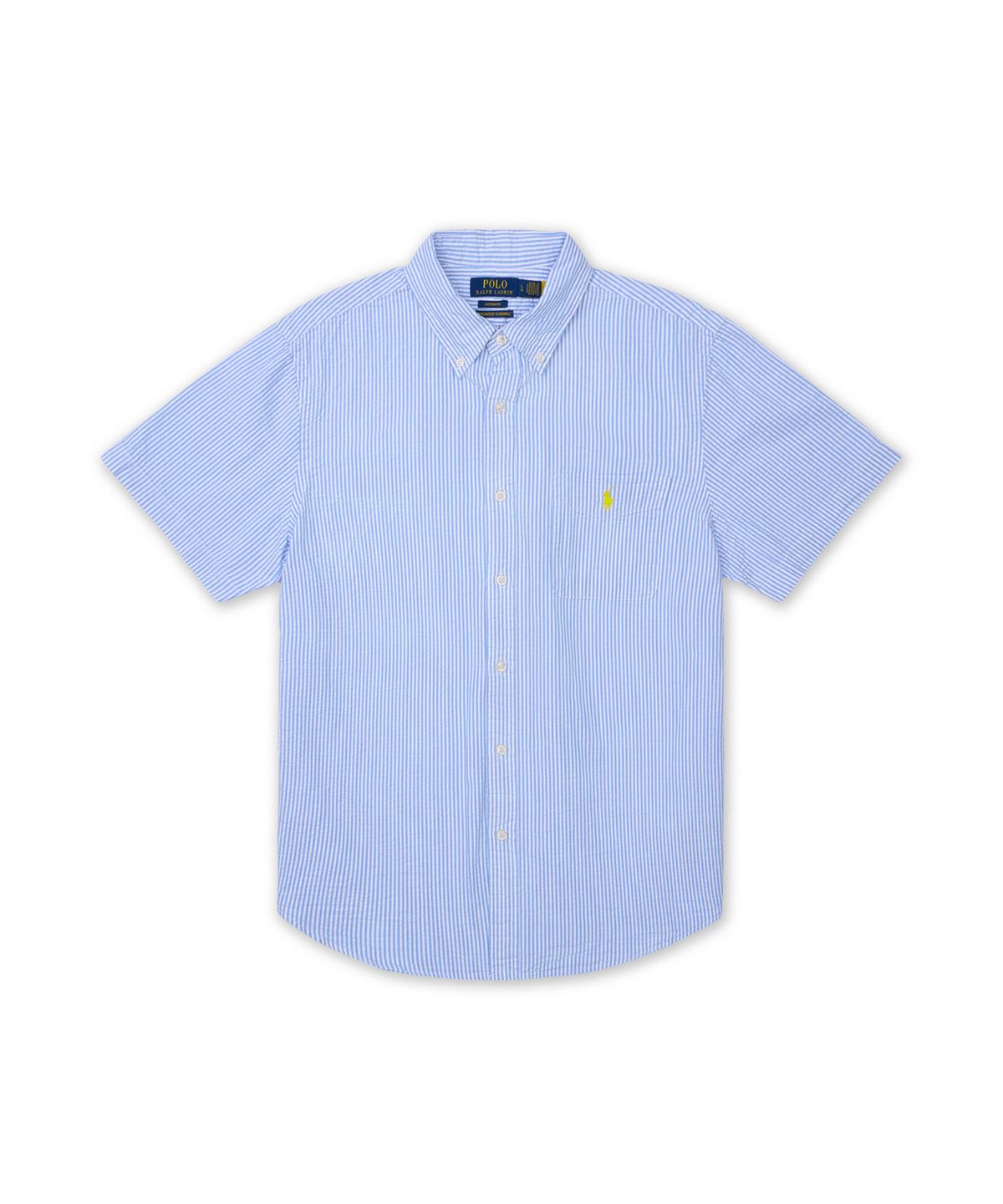 폴로 랄프 로렌(POLO RALPH LAUREN) 커스텀핏 시어서커 셔츠-블루