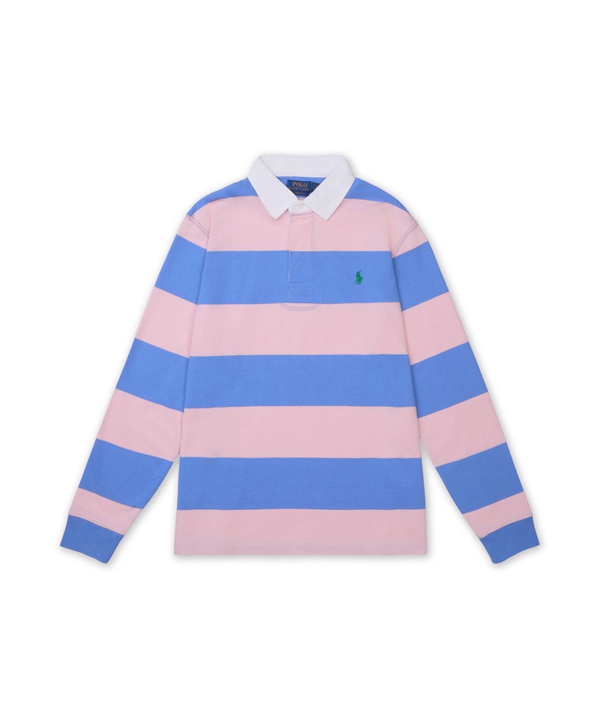 폴로 랄프 로렌(POLO RALPH LAUREN) 클래식핏 스트라이프 저지 럭비 셔츠-핑크