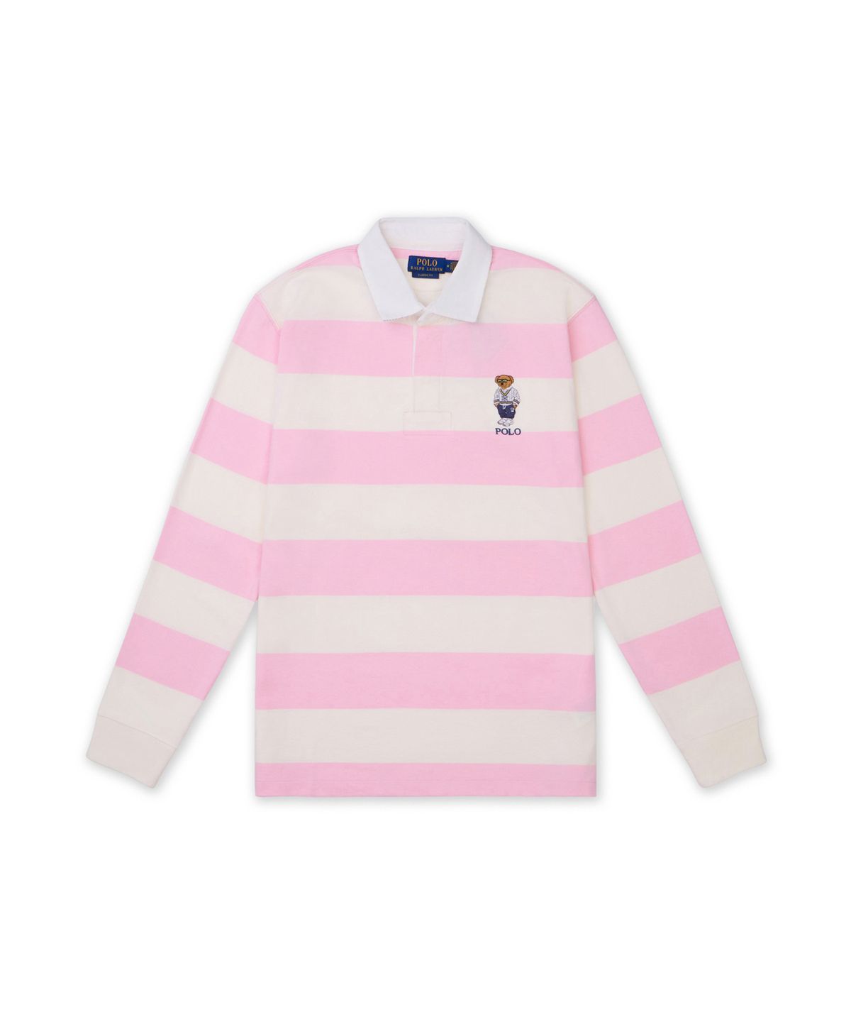 폴로 랄프 로렌(POLO RALPH LAUREN) 클래식핏 폴로 베어 저지 럭비 셔츠-핑크