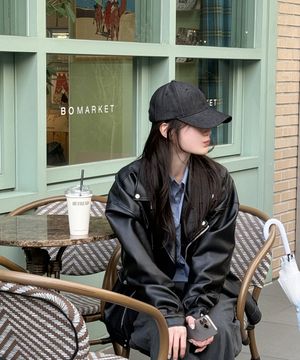 SIGNITURE BIGLOGO OVERFIT BALLCAP BLACK DENIM