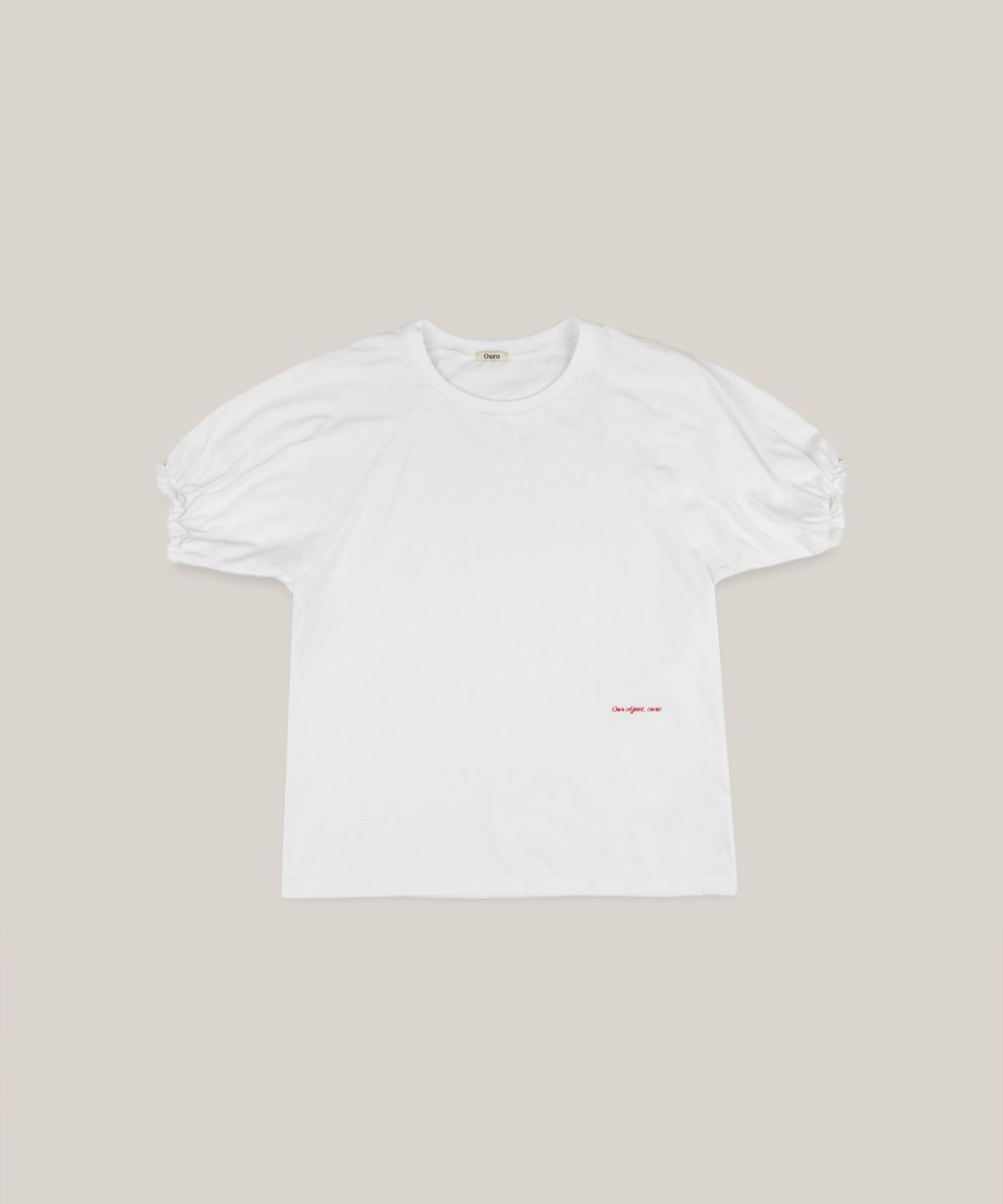 아우로(OURO) PUFF SHIRRING T-SHIRTS [ WHITE ]
