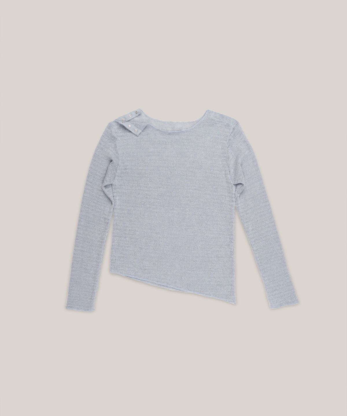 아우로(OURO) BOHEMIAN SNAP TOP [ PALE BLUE ]