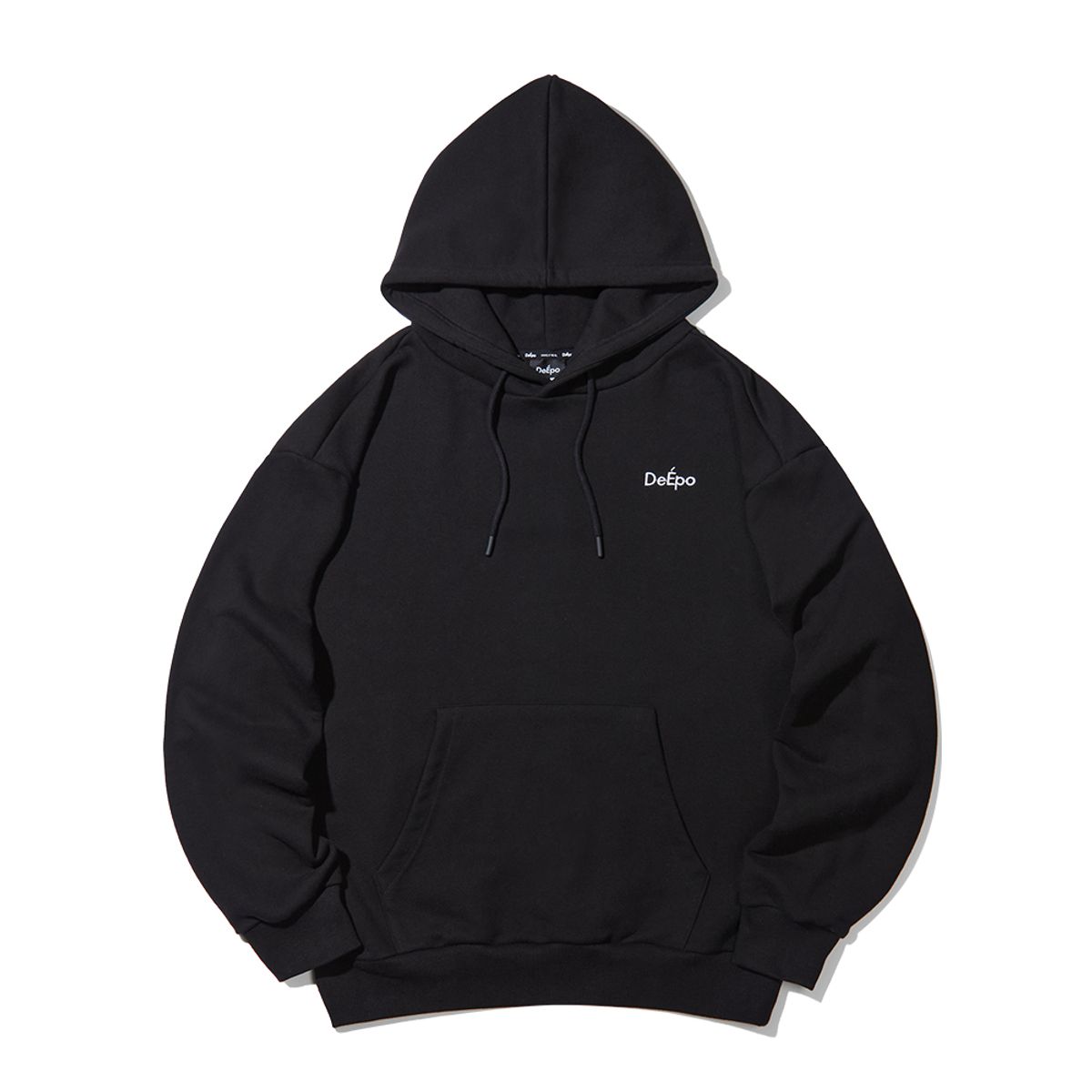 디에포(DEEPO) 베이직 로고 후드 티셔츠 BLACK