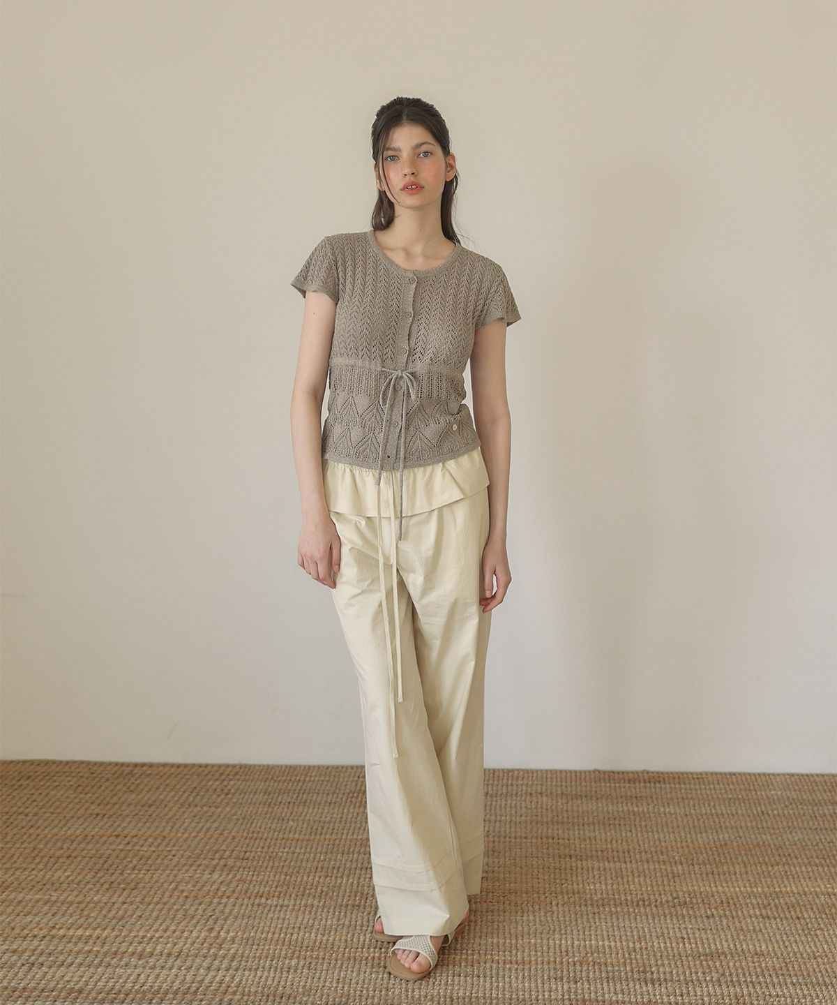 아우로(OURO) COTTON FRILL PANTS [ BUTTER ]