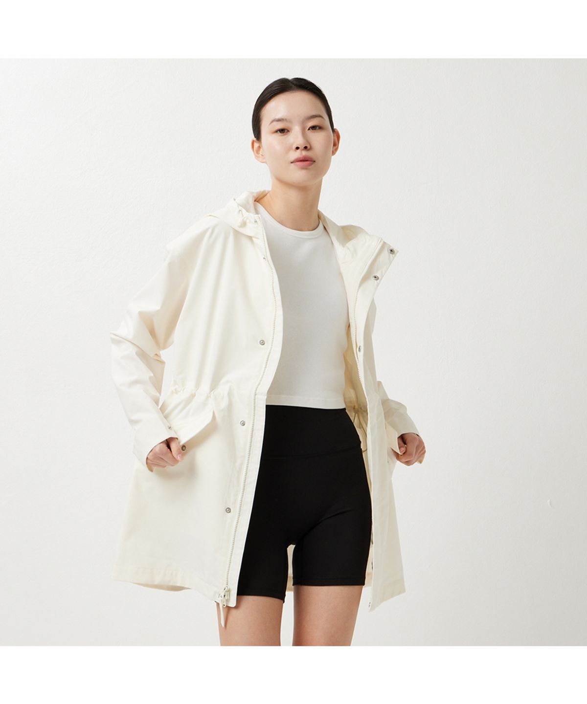 컬럼비아(COLUMBIA) 여성 레이니 리버 3L 옴니테크 레인 자켓 [아이보리]