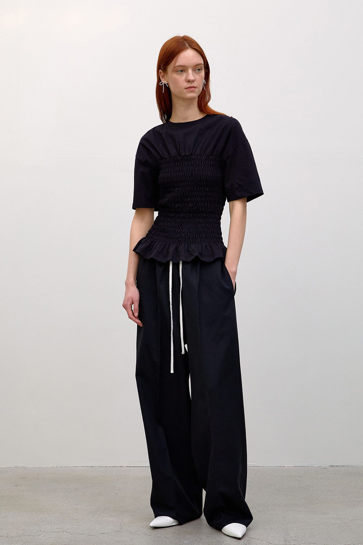 오브오브(OVEOF) Evie Color Block String Pants_Black