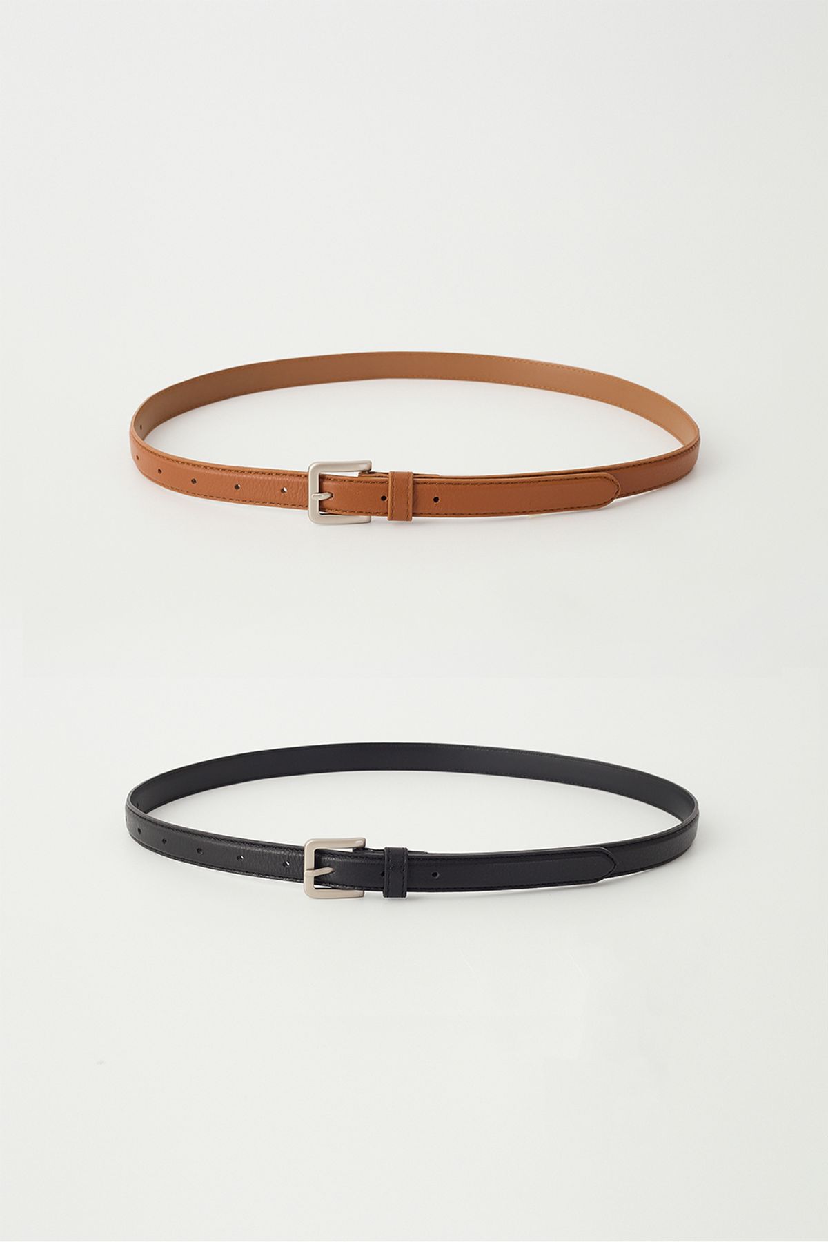 오브오브(OVEOF) Square Buckle Leather Belt_Black