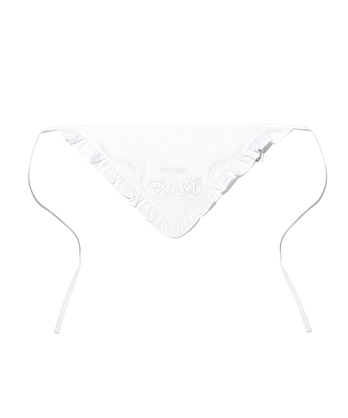 유희(YOUHEE) FLOWER EMBROIDERED BANDANA WHITE