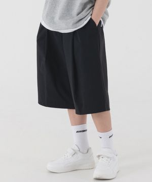 쿨 스판 원 턱 버뮤다팬츠 (블랙)