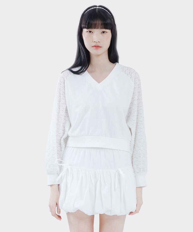 플라워 레이스 저고리티 화이트